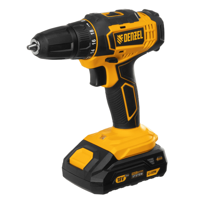 Аккумуляторная дрель-шуруповерт DENZEL CDL-18-02BM 10533908
