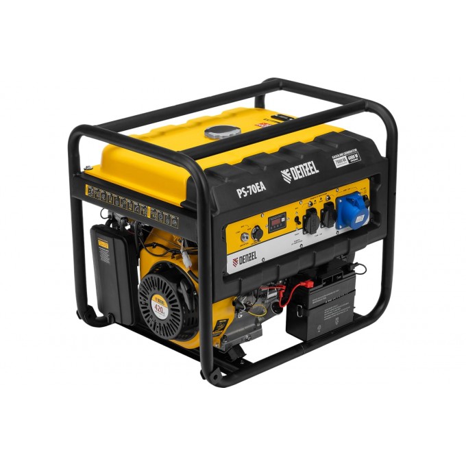 Генератор бензиновый DENZEL PS 70 EA, 7,0 кВт, 230В, 25л 946894 10097607