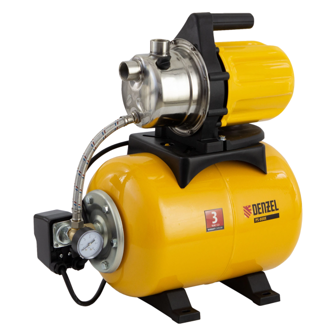 Насосная станция DENZEL PS800X, 800 Вт, 3200 л/ч, ресивер 24 л, высота подъема 38 м 9790806